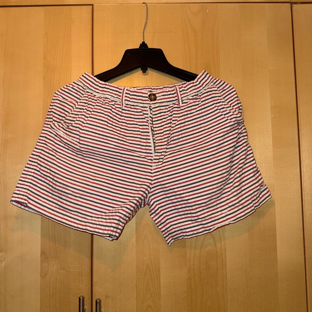 Chubbies Red and White Striped Shorts